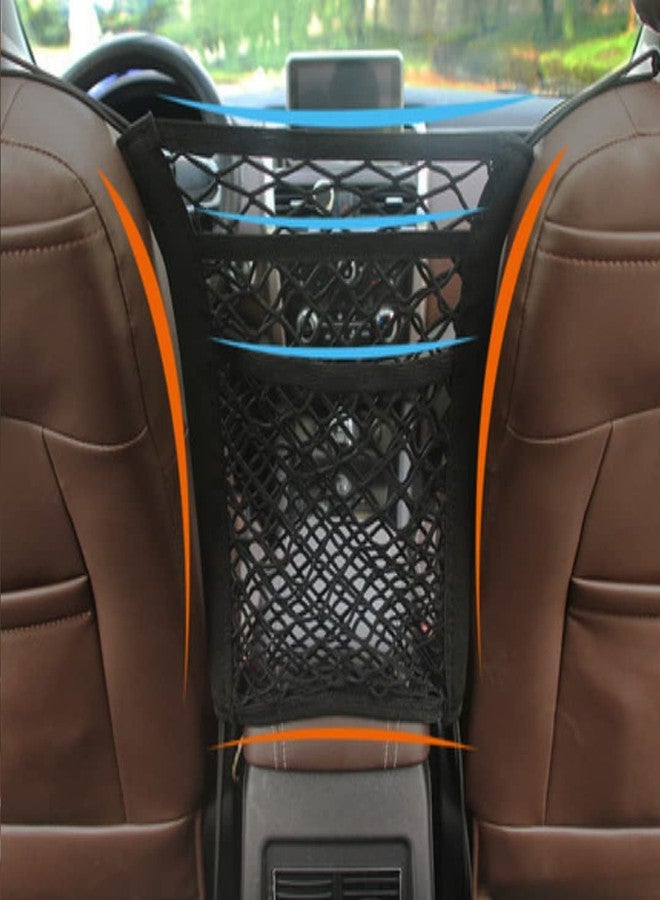 TINSICO 3-Layer Car Mesh Organizer | Elastic car net Between Seats, Pet Barrier Net of Backseat Kids Children Dog - Image 1